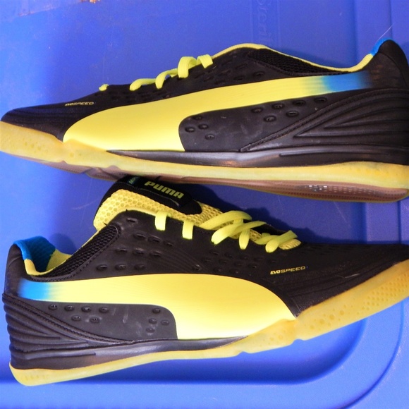 Puma athletic shoes EVO SPEED Black Yellow 8.5 New DISCOUNT SHIPPING!!